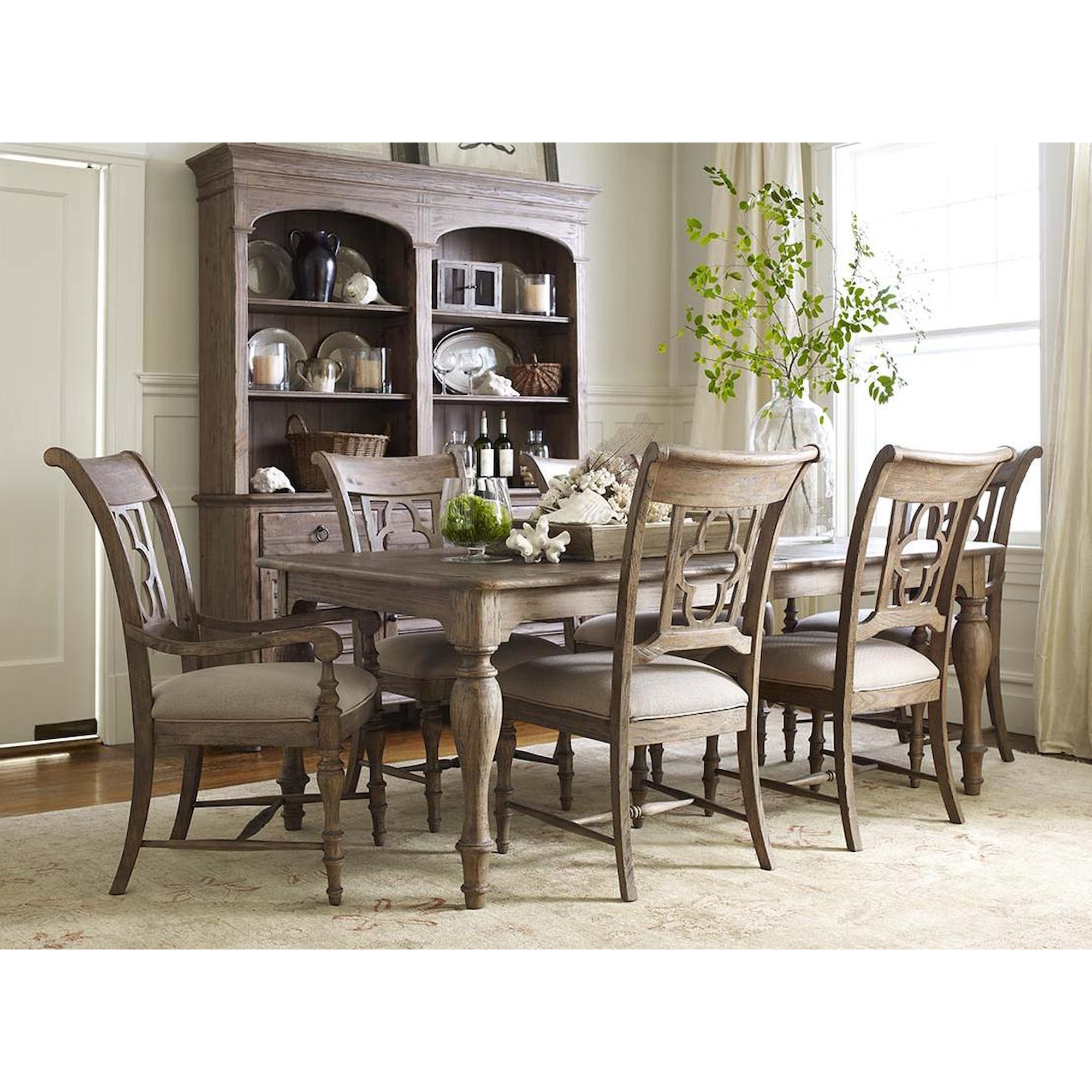 Kincaid Furniture Weatherford 76-054+2x76-062+4x76-061 7 Piece Dining ...